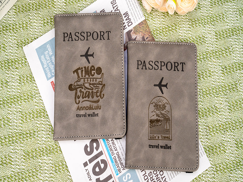 Laser Engraved Leather Passport Holder
