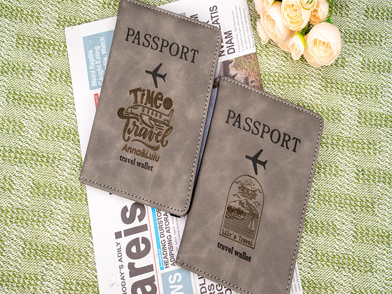Laser Engraved Leather Passport Holder