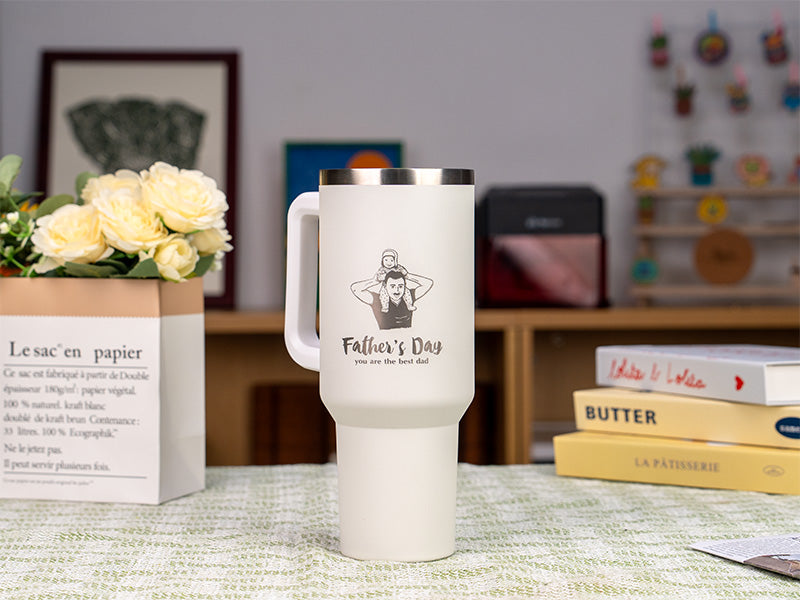 Laser Engraved Stainless Steel Coated Mug for Dad