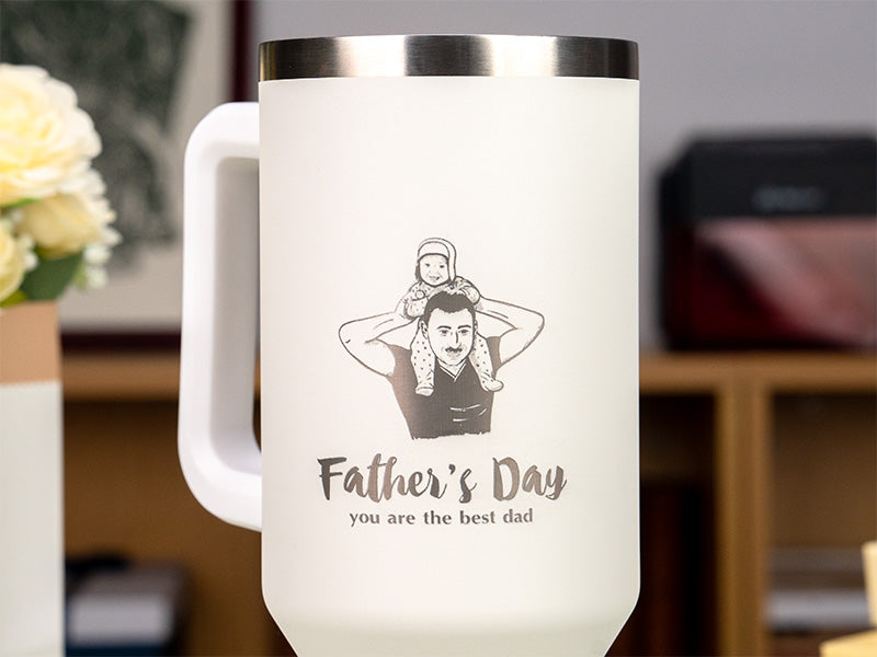 Laser Engraved Stainless Steel Coated Mug for Dad