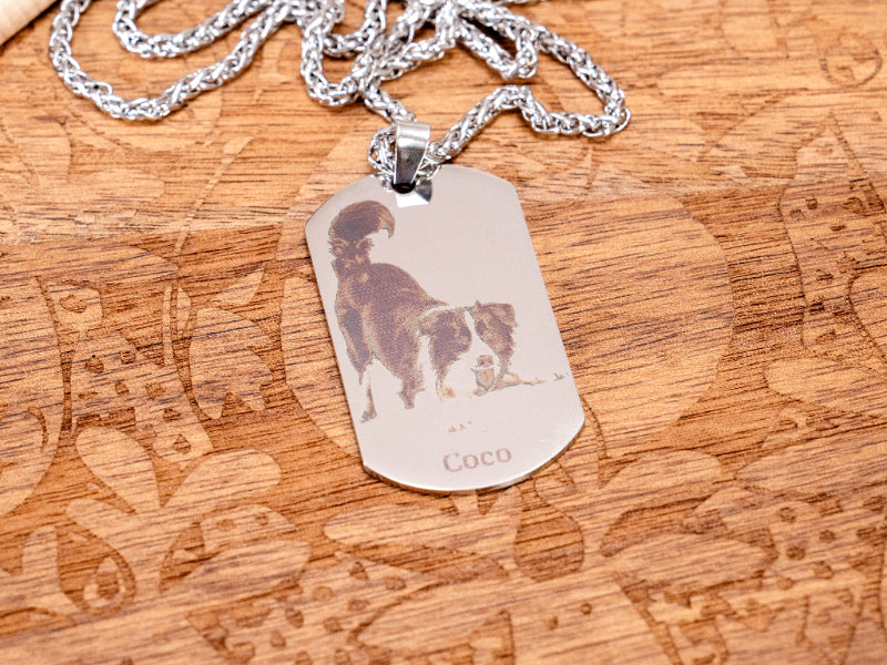 Laser Engraved Stainless Steel Metal Dog Tags