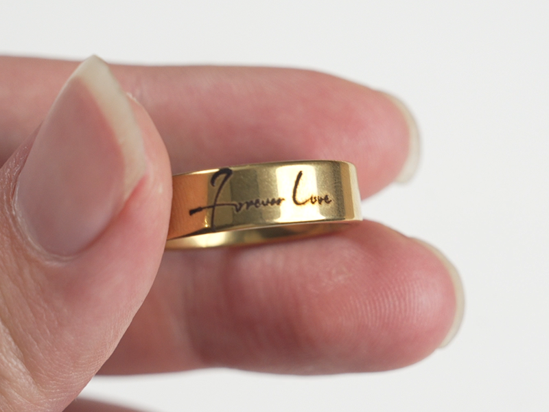 Laser Engraved Steel Ring
