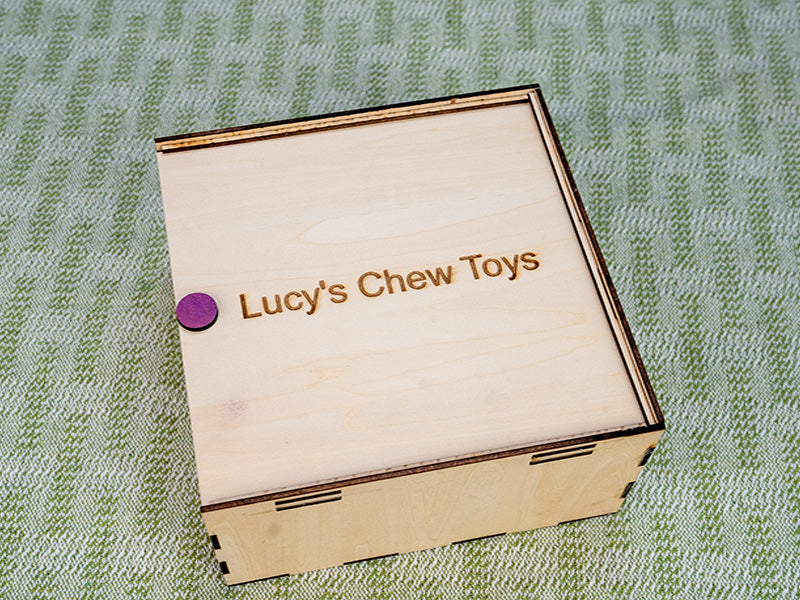 Laser Engraved Wooden Pet Toy Box
