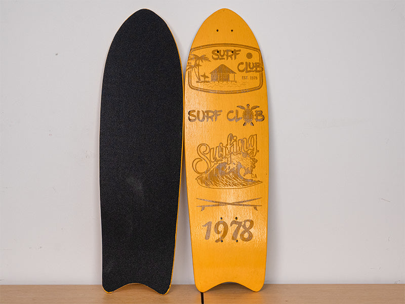 Laser Engraved Wooden Surfboard Skateboard