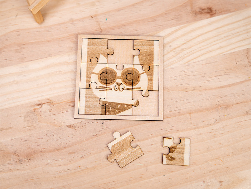 Laser Engraving and Cutting Cat Jigsaw Puzzle