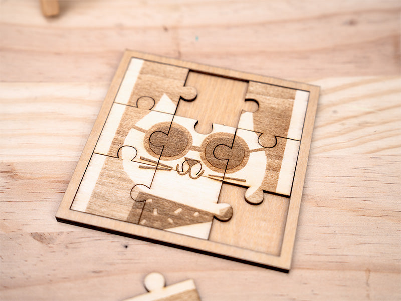 Laser Engraving and Cutting Cat Jigsaw Puzzle