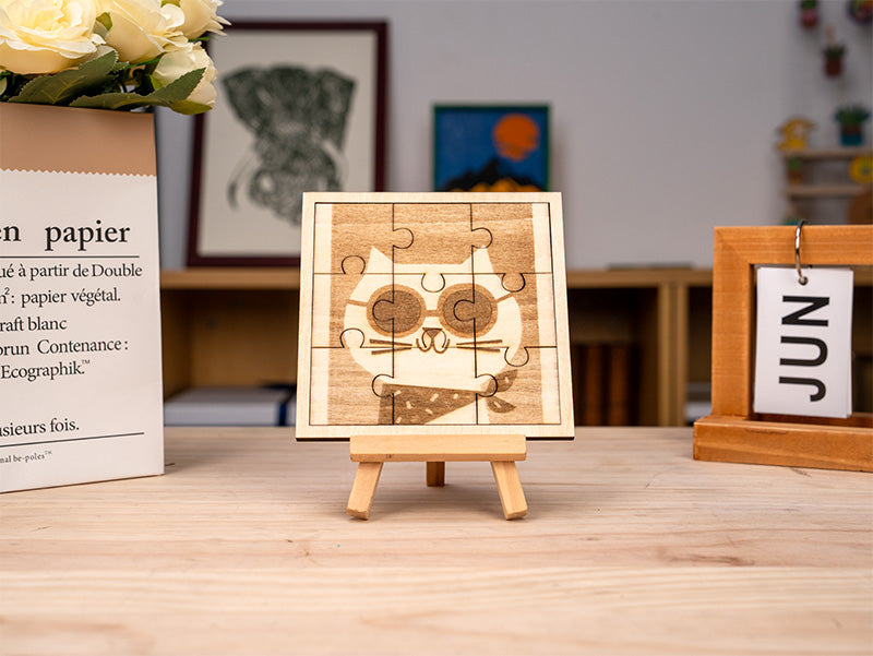Laser Engraving and Cutting Cat Jigsaw Puzzle