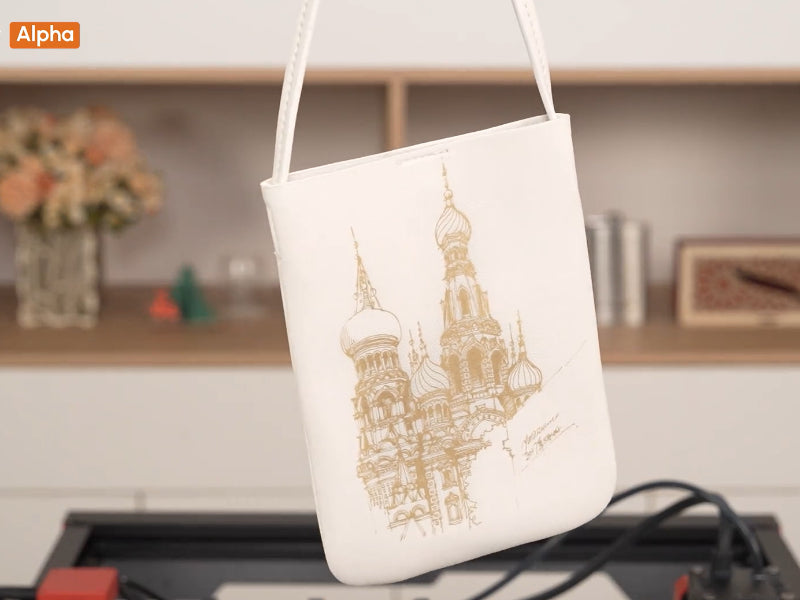 Laser Engrave Leather Shoulder Bag