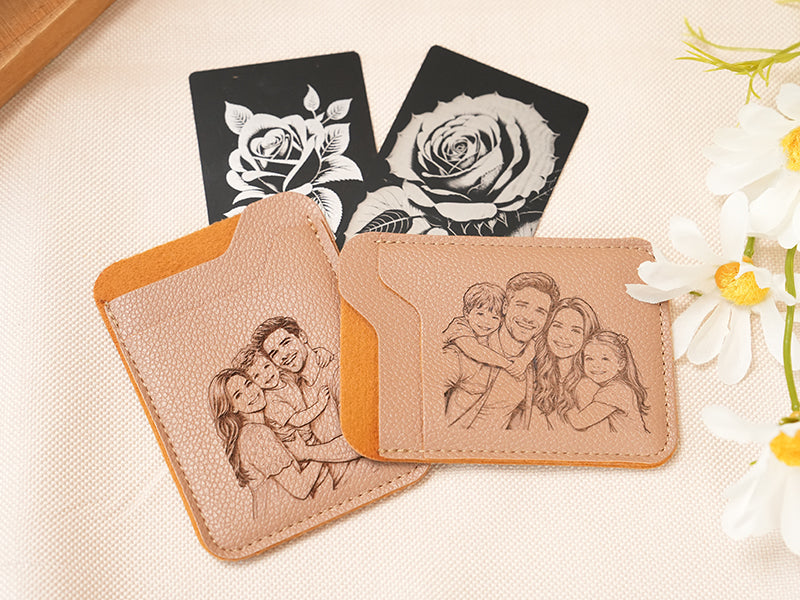 Laser Engrave Leather Card Case