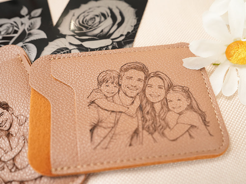 Laser Engrave Leather Card Case