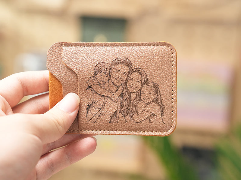 Laser Engrave Leather Card Case