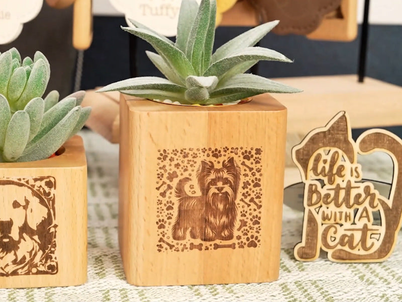 How to Laser Engrave Wood Plant Pots 00