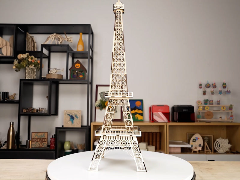 How to Laser Engrave a Wooden Eiffel Tower 000