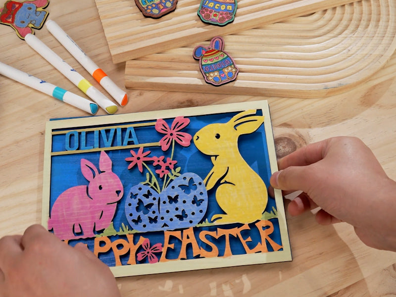 How to Laser Cut Easter Wooden Ornaments 007
