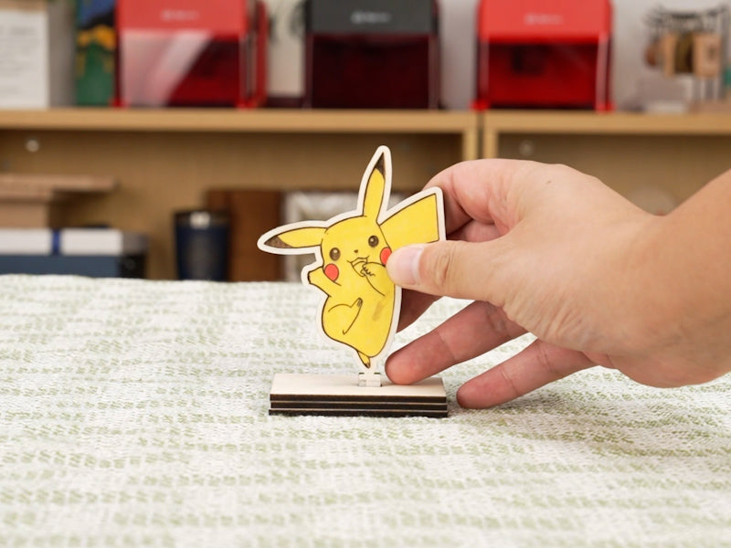 How to Laser Cut a Wooden Cartoon Pikachu Stand with a Laser Engraver 00