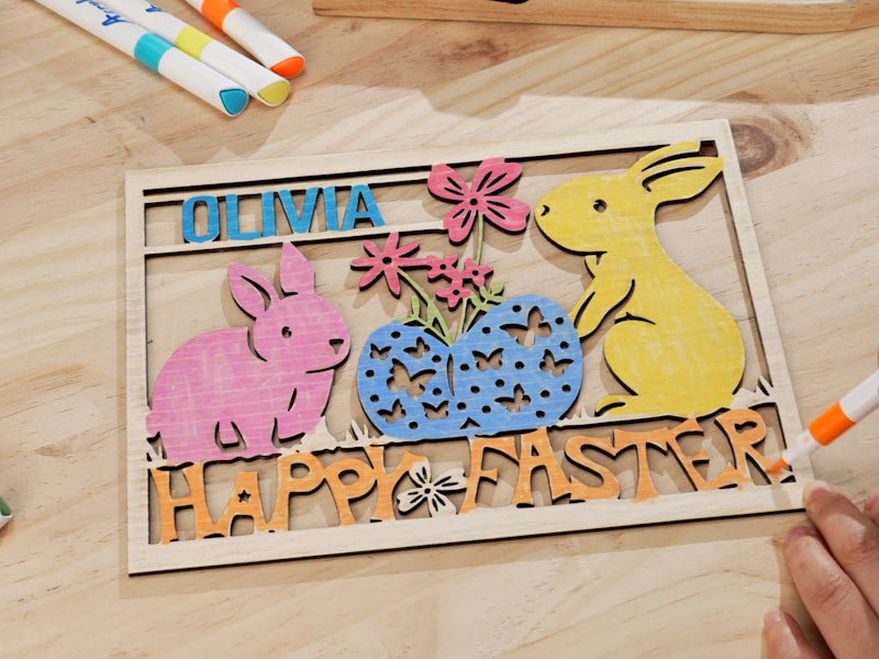 How to Laser Cut Easter Wooden Ornaments 006