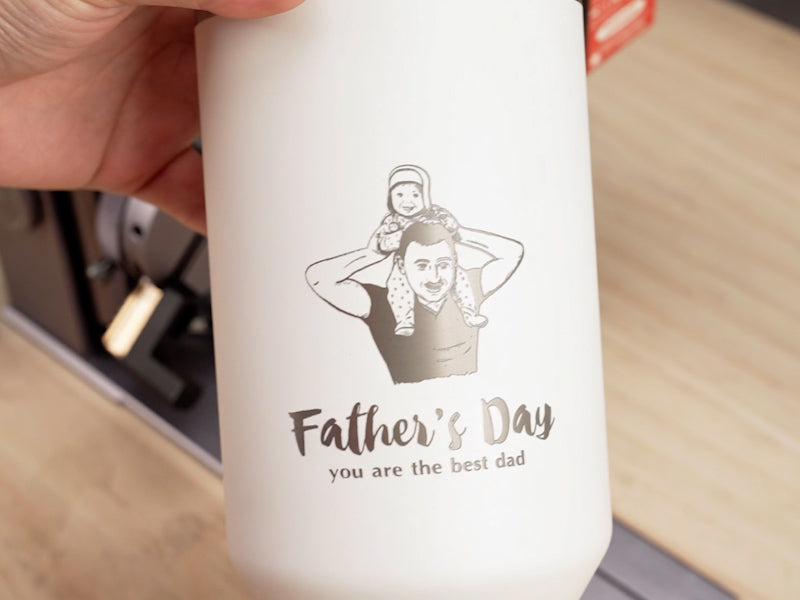 How to Laser Engrave a Stainless Steel Coated Mug for Dad 006