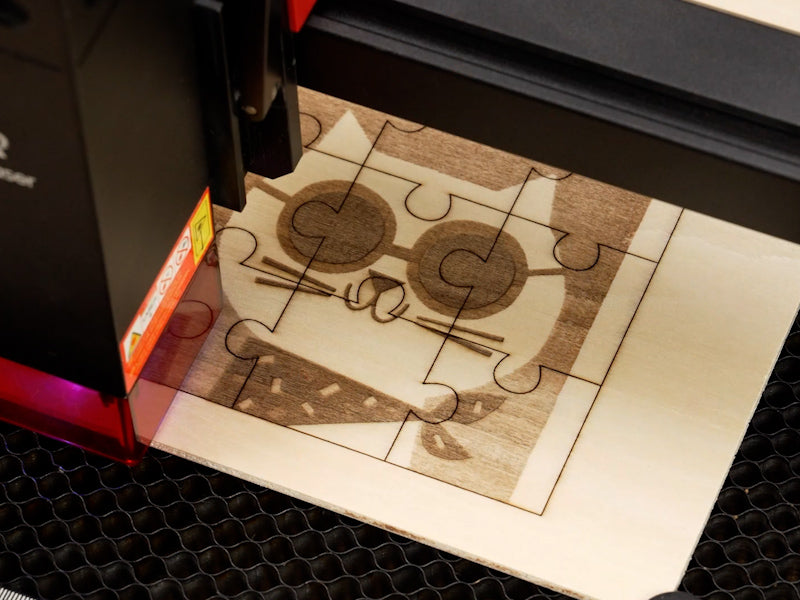 How to Laser Engrave and Cut a Cat Jigsaw Puzzle 006