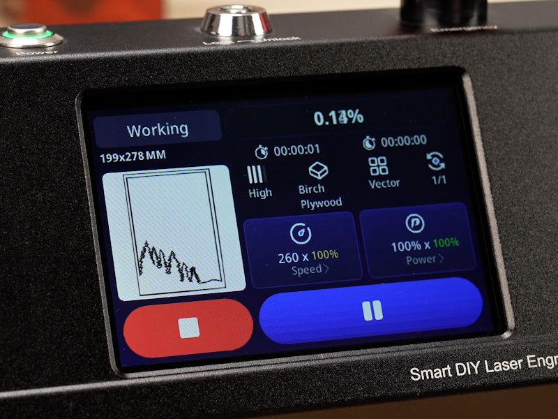 How to Laser Engrave 3D Plywood Sunset Painting Art 003