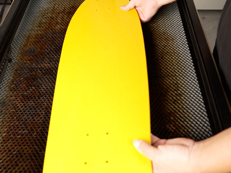 Place the Wooden Surfboard Skateboard in the Engraving Area