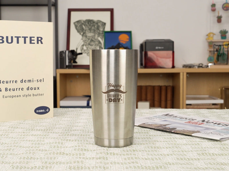 How to Laser Engrave a Stainless Steel Water Cup for Dad 000