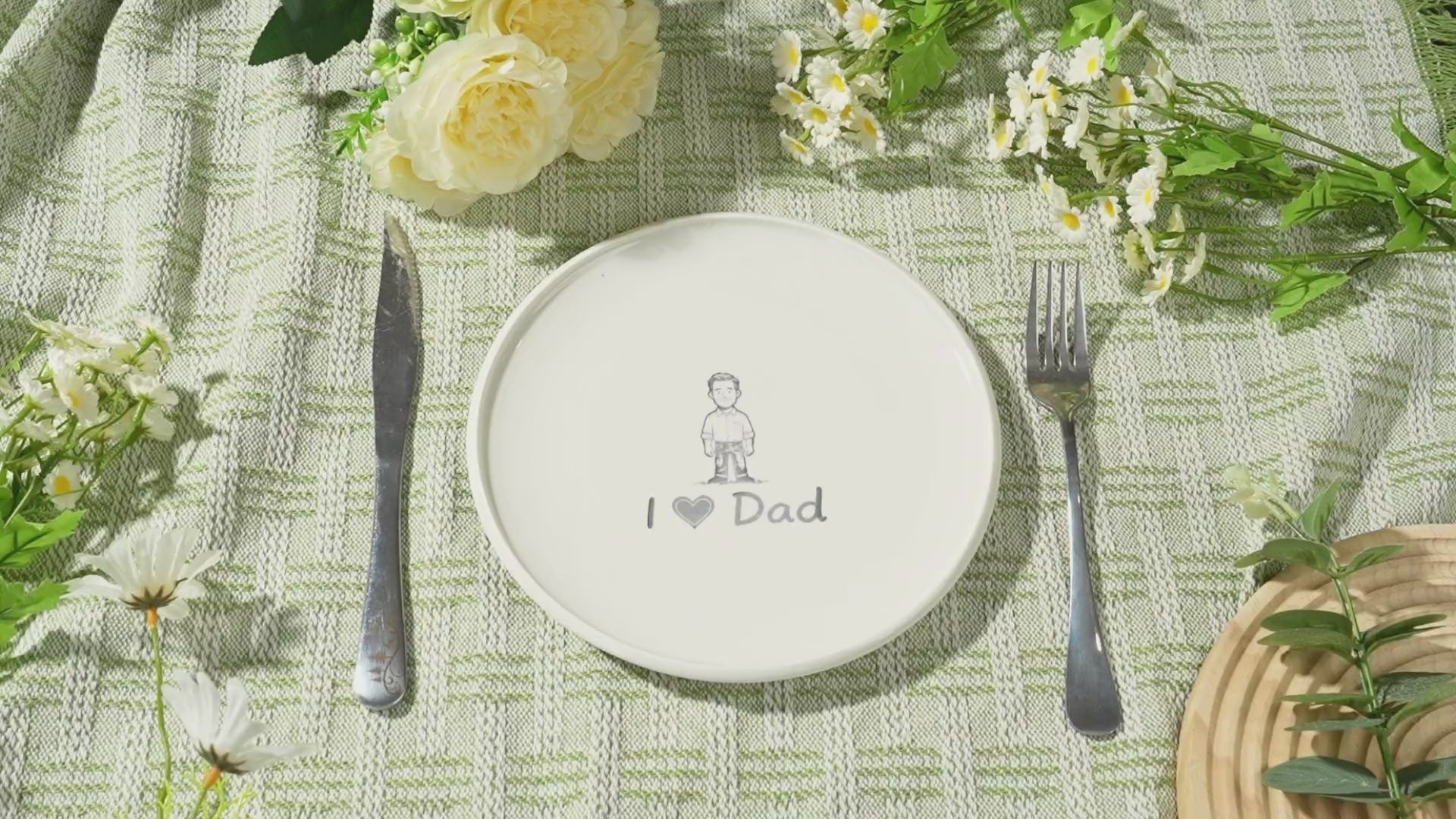 Laser Engrave Father's Day Ceramic Plate