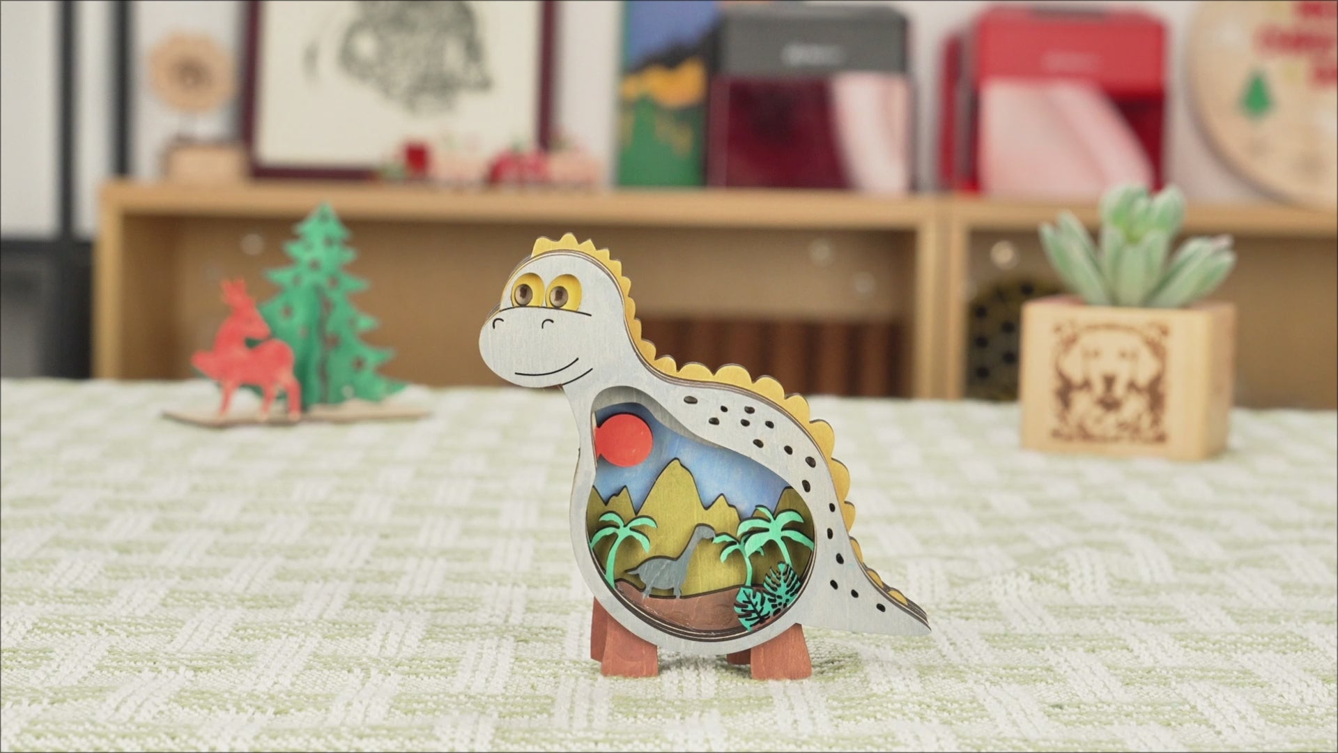 Laser Cut Wooden Dinosaur