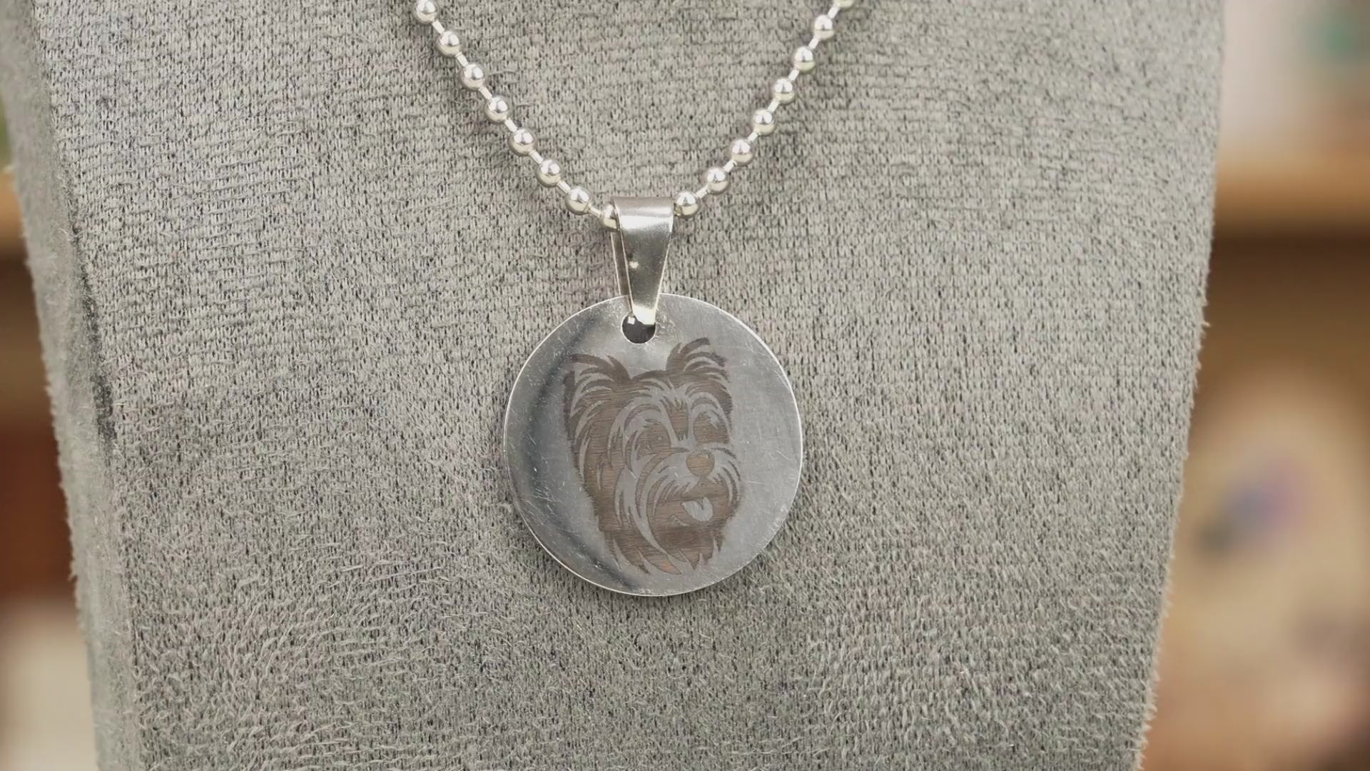 Laser Engraved Metal Pet Necklace