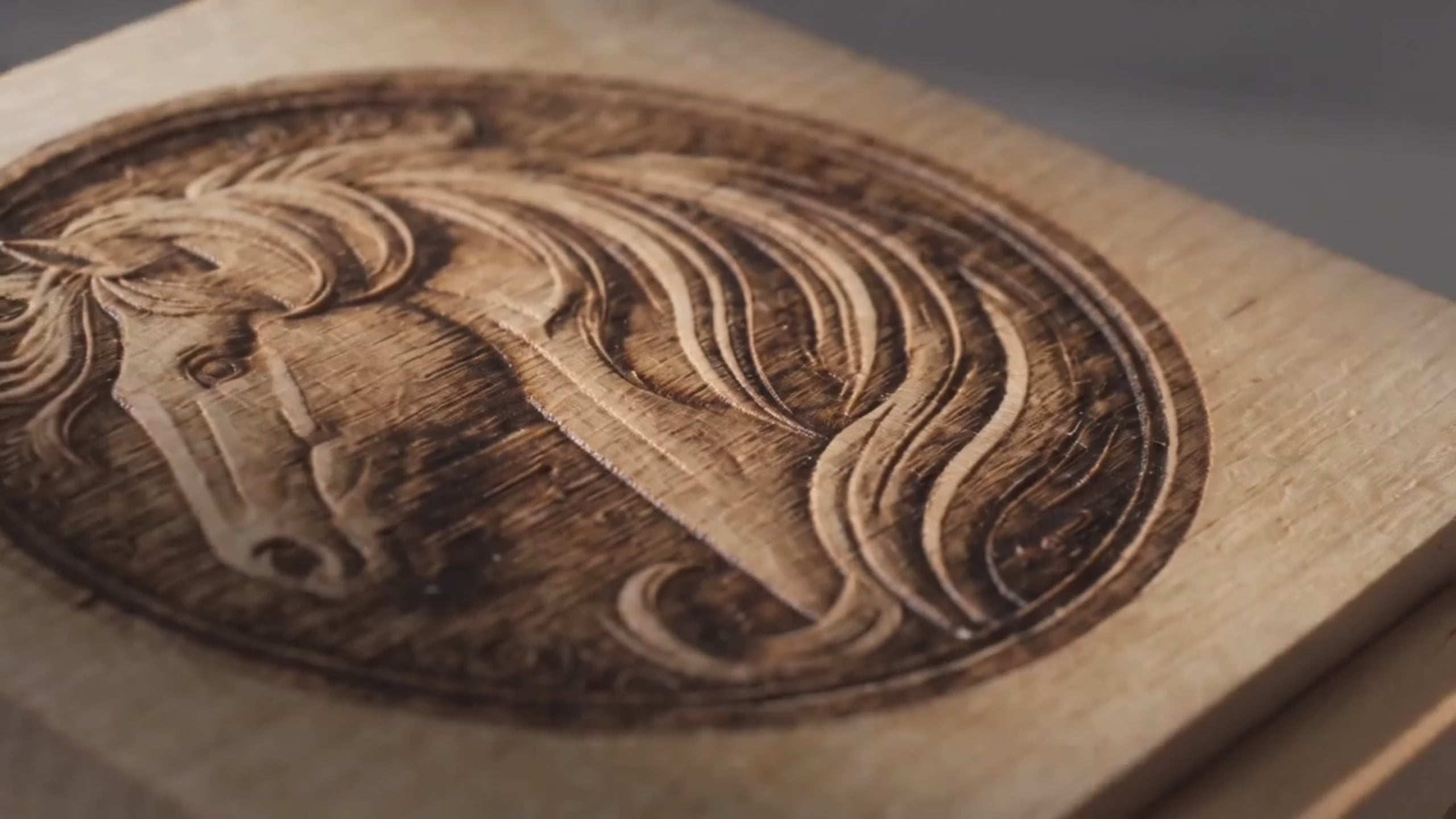 Relieves de tablero de madera de pino grabados con láser