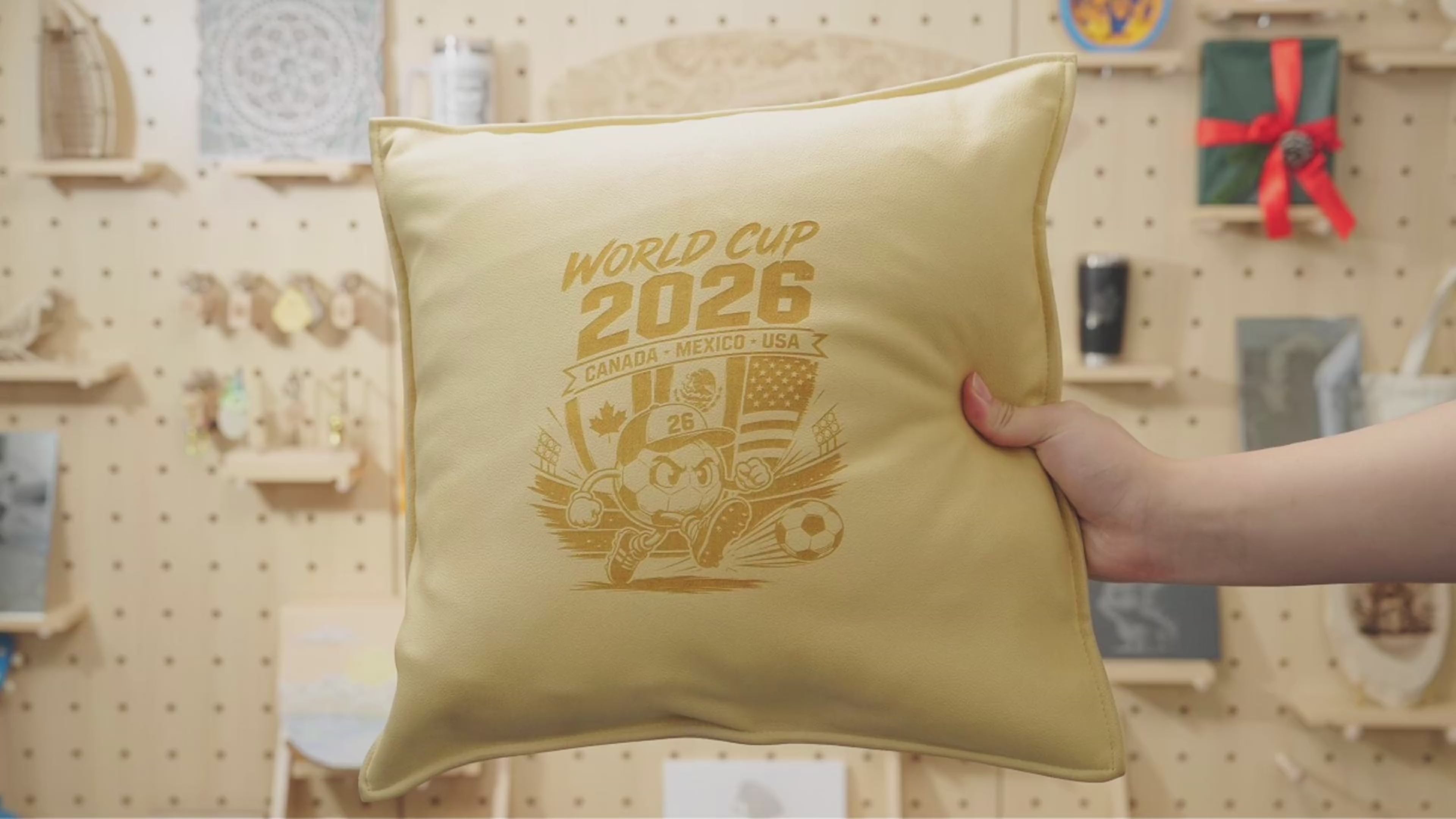 Laser Engraved Leather Pillow