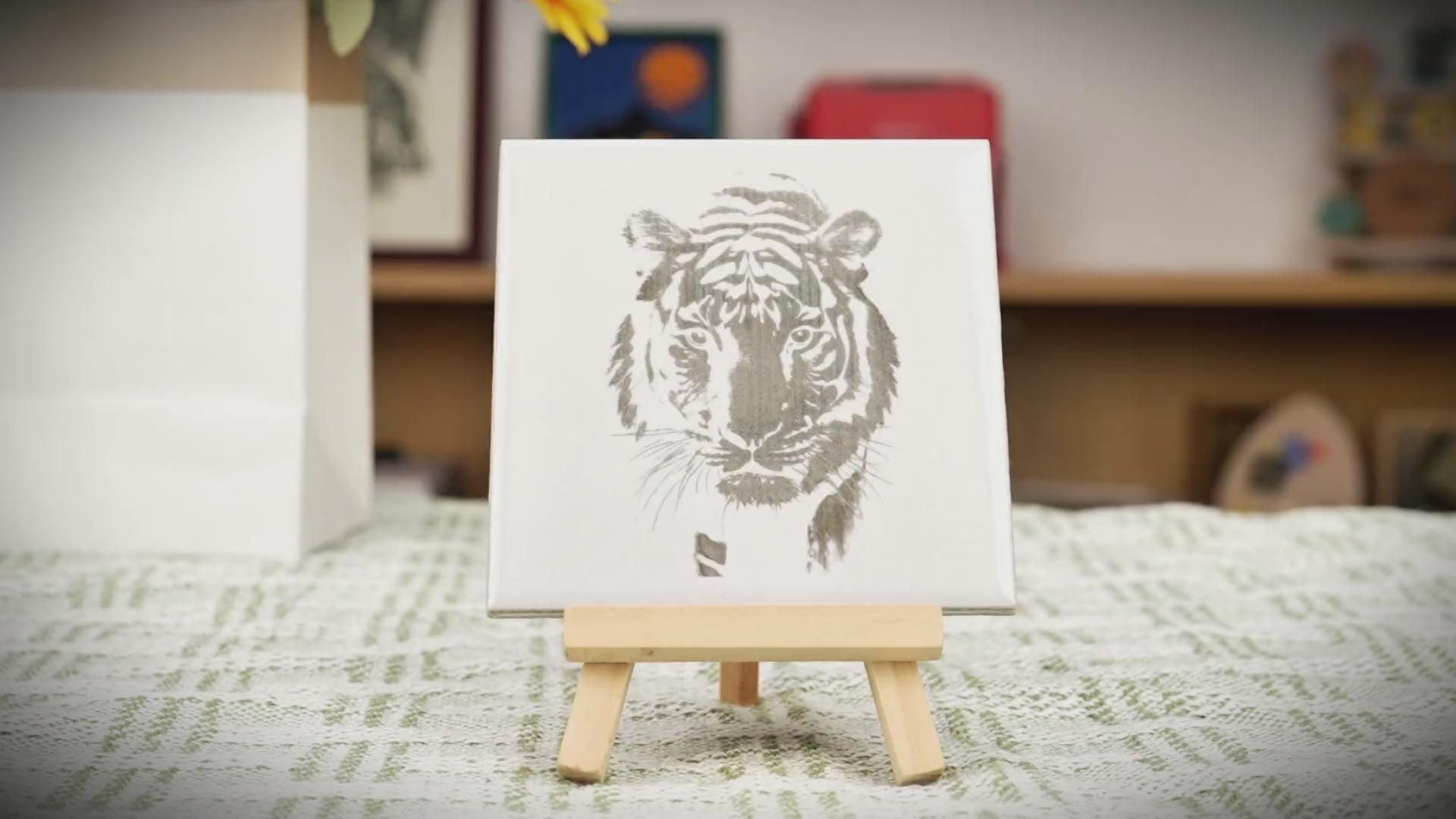Laser Engraved Tiger Tiles