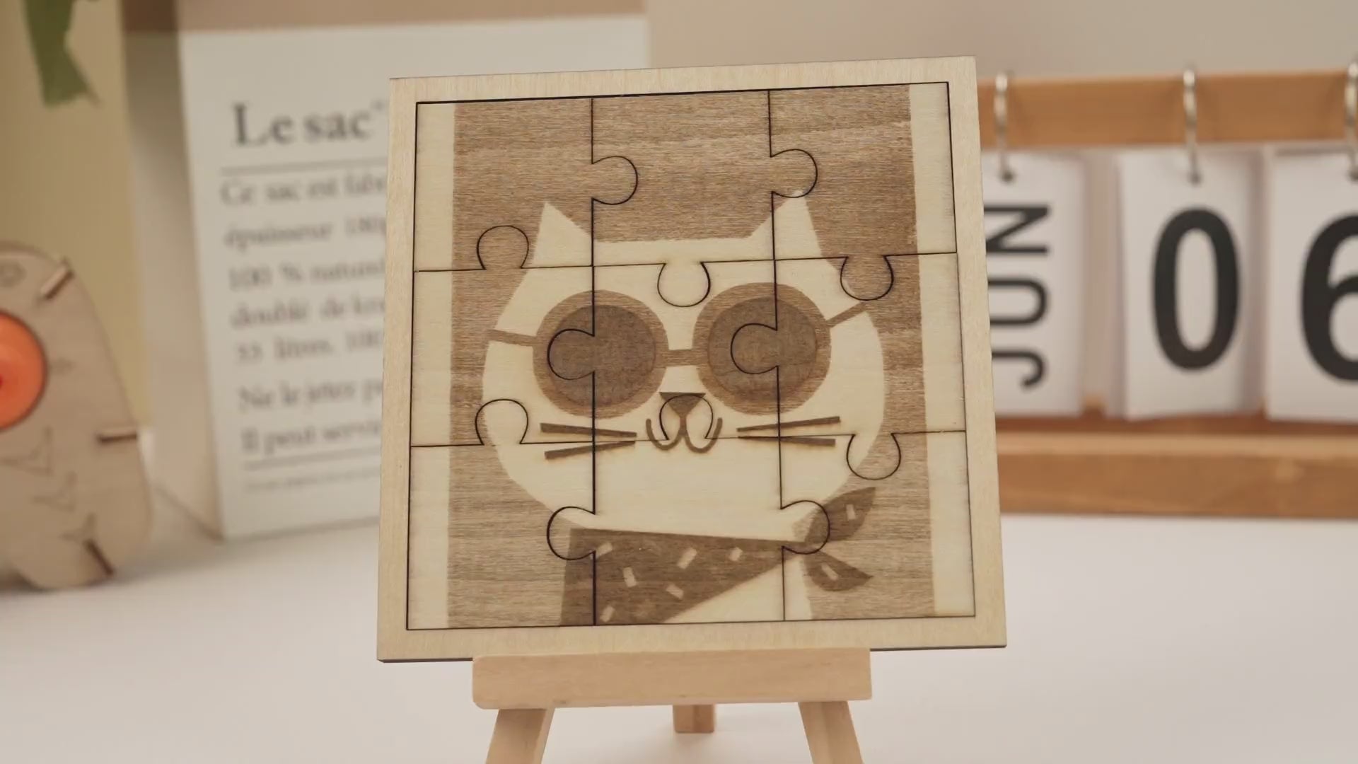Laser Engraving and Cutting Cat Jigsaw Puzzle