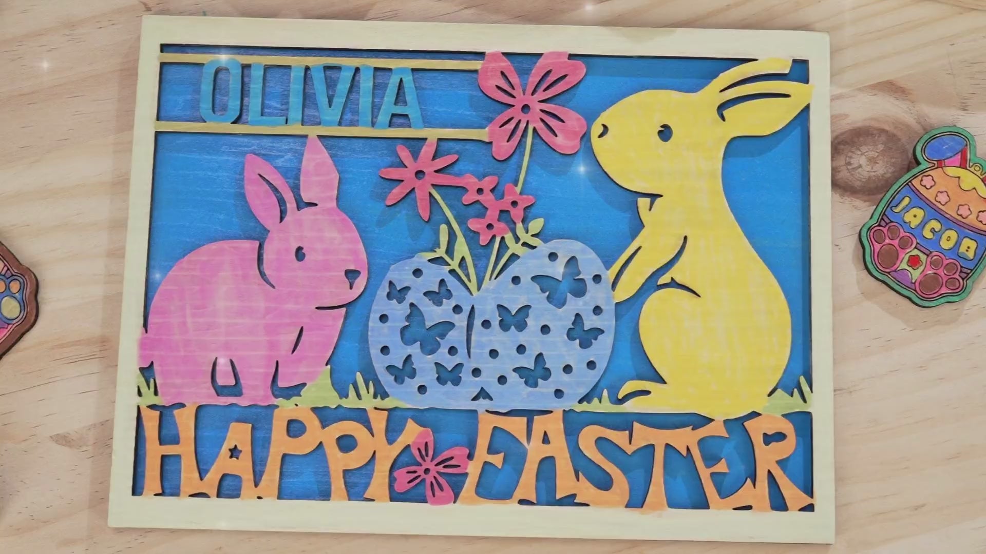 Laser Cut Easter Wooden Ornaments